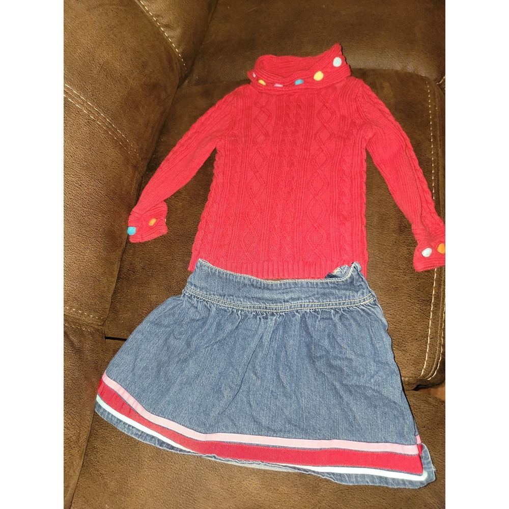 Gymboree‎ cozy cutie red sweater size 3 4 outlet skirt size 4